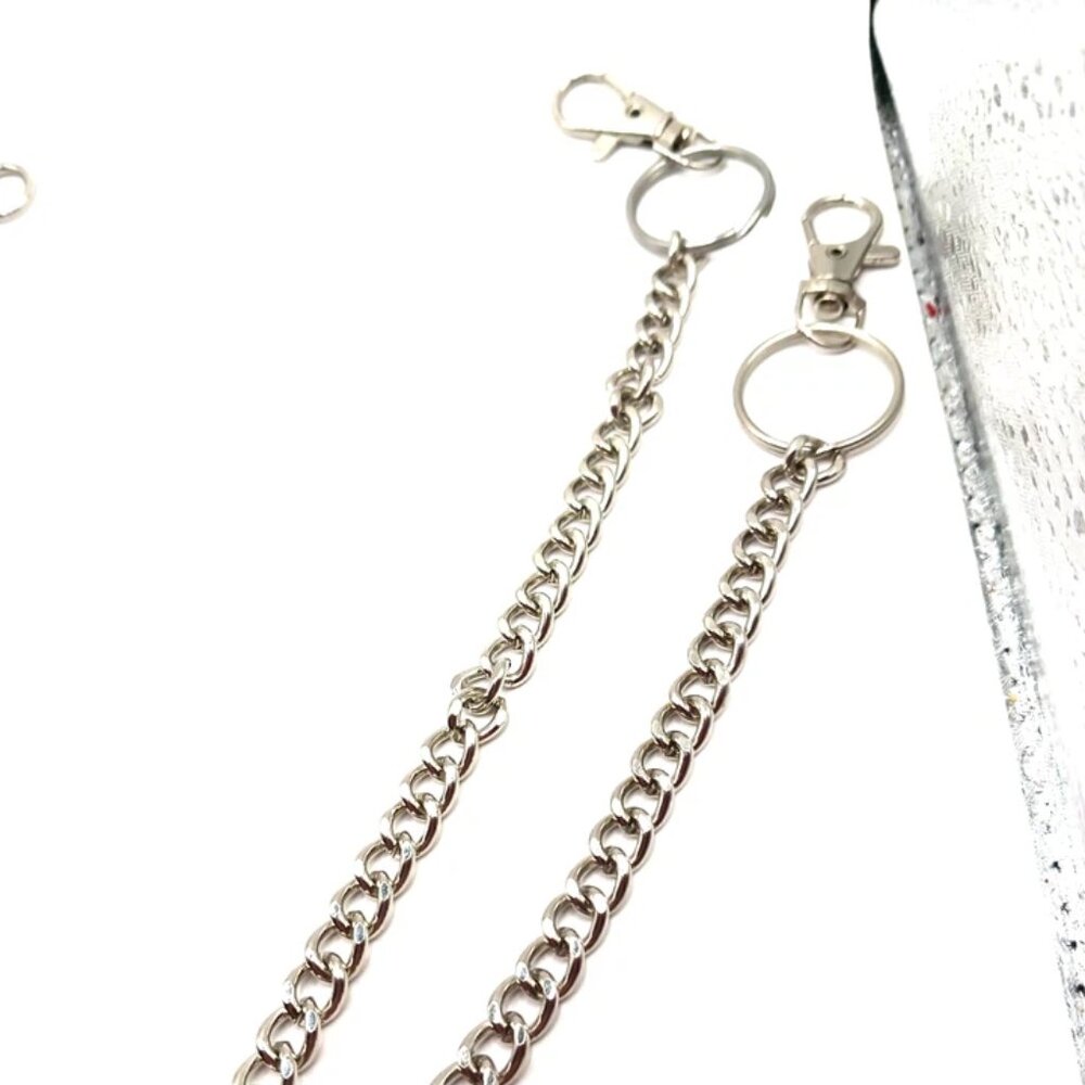 Single Layer Pants Or Wallet Chains Silver Tone 1… - image 4